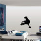 Reclining panther wall decal, black silhouette, mid-leap pose
