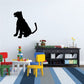 Black sitting panther silhouette wall decal