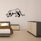 Panther sniffing decal with black outlined panther silhouette