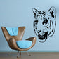 Tiger head decal with black outline and white face