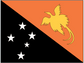 Papua New Guinea flag sticker with orange, black, and white stars and a golden bird