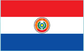 Paraguay flag sticker with coat of arms circle and red, white, blue horizontal stripes