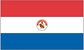 Paraguay flag sticker, rectangular red-white-blue with circular coat of arms emblem