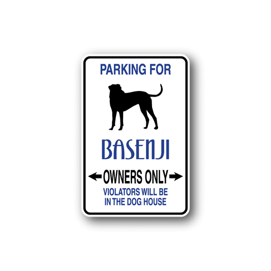 Image of Parking For Basenji Owners Only Fun Sign Wall Decal - Vinyl Sticker - Car Sticker - Die Cut Sticker - CD040