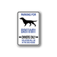 Blue and white dog parking wall decal: "Parking for Brittany Owners Only"