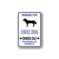 Fun parking for cattle dog owners only sign vinyl decal with dog silhouette and arrows