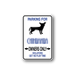 Parking sign wall decal: Chihuahua owners only, with dog silhouette