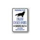 Parking sign wall decal with English Cocker Spaniel silhouette and Owners Only text