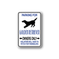 Vinyl sign sticker: 'Parking for Golden Retriever owners only' with dog silhouette