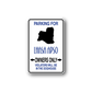 Lhasa Apso parking sign wall decal with black dog silhouette and blue text