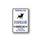 Parking sign wall decal: black dog silhouette with 'PAPILLON' and 'OWNERS ONLY'.