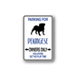 Parking sign vinyl sticker for Pekingese: dog silhouette, 'OWNERS ONLY' text