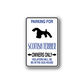 Parking sign wall decal sticker with Scottish terrier silhouette and blue text