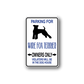 Vinyl parking sign decal with wire fox terrier silhouette and “Owners Only” text
