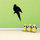 Black parrot wing decal with three small yellow figures