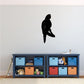 Parrot on branch wall decal with dark bird silhouette
