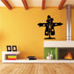 Scarecrow wall decal, black silhouette with hat and arms out