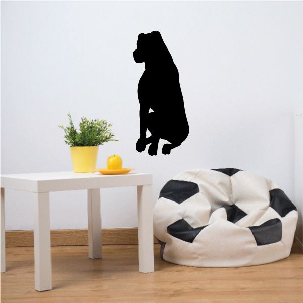 Rottweiler dog wall decal in black silhouette