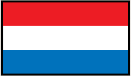 Netherlands flag sticker with horizontal red, white, and blue stripes