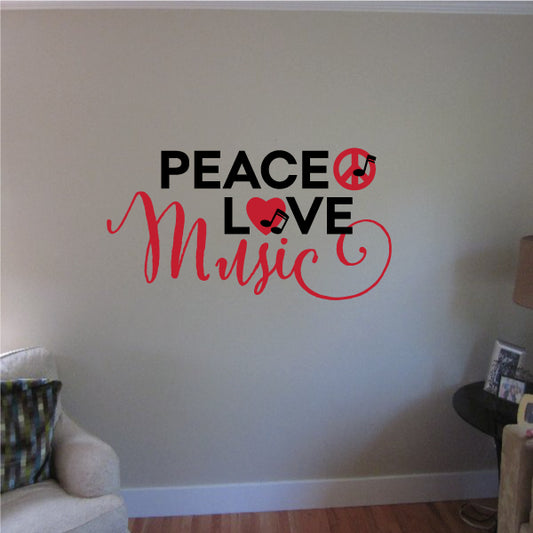 Image of Peace Love Music Decal