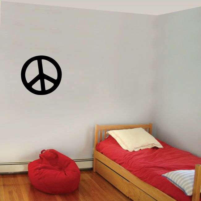 Peace sign decal, black peace symbol circle