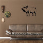 Black pig family wall decal with small piglets, peaceful design