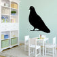 Black standing pigeon wall decal, side view