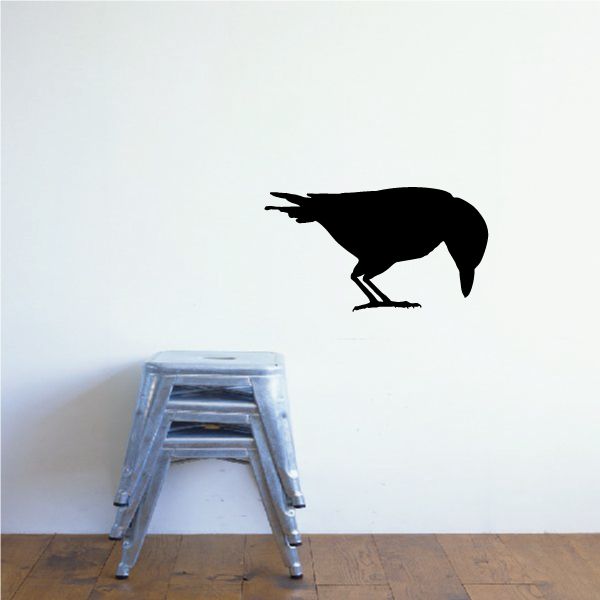 Image of Pecking Crow Silhouette Decal