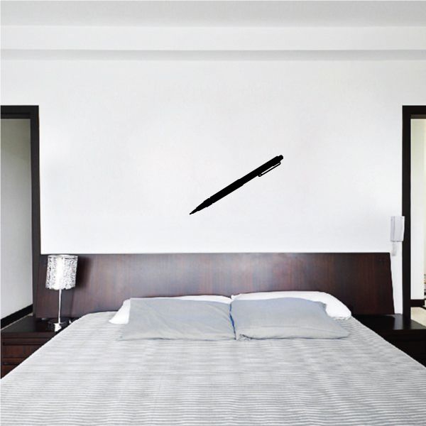 Black pen-shaped wall decal