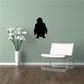 Standing penguin decal, black silhouette