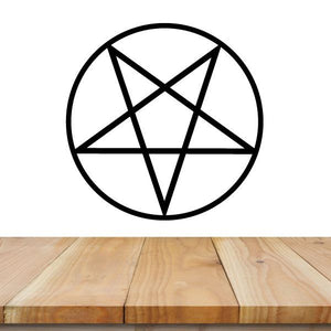 Black pentagram pentacle decal in a circle