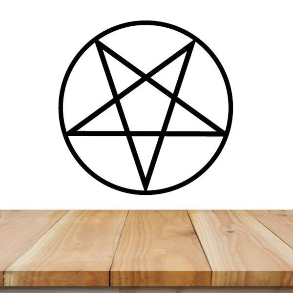 Black pentagram pentacle decal in a circle