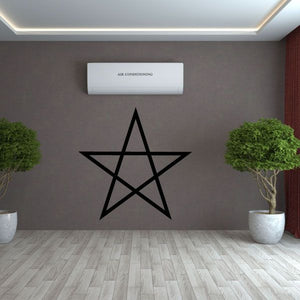 Pentagram decal with five-point star outline in black