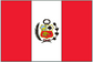 Peru flag sticker with red, white, and red vertical stripes and central coat of arms