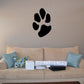 Pet paw decal, black paw print silhouette