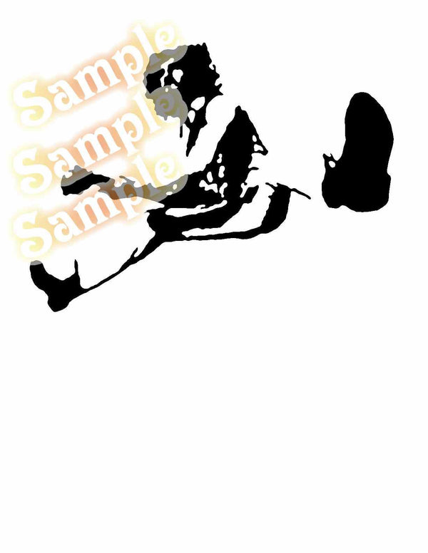 Black pet decal silhouette of a jumping animal