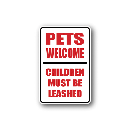 Image of Pets Welcome Fun Sign Wall Decal - Vinyl Sticker - Car Sticker - Die Cut Sticker - CD128