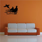 Pheasant group wall decal with three black bird silhouettes on grass