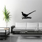 Pheasant in brush wall decal, black silhouette on grass
