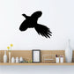 Bird soaring wall decal, black flying bird silhouette with spread wings