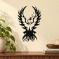 Black phoenix wall decal with wings spread