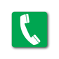 Green phone sticker with white telephone handset icon