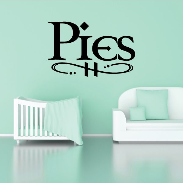 Pies wall decal vinyl lettering with paw print design