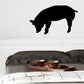 Black pig eating pose wall decal silhouette