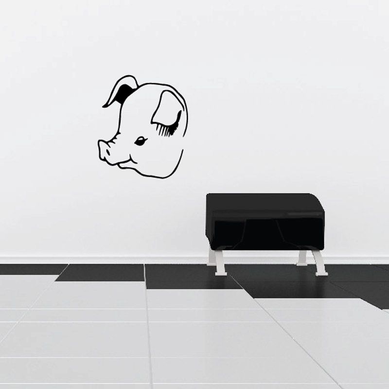 Image of Pig Head Looking Decal