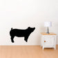 Black pig silhouette decal looking up