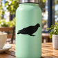 Black squatting pigeon decal on mint jar