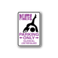 Vinyl parking sign wall decal: purple Pilates Parking Only with black figure