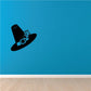 Black felt pilgrim hat with leaf Thanksgiving decal