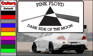 Square black and white Pink Floyd Dark Side of the Moon car decal, stylized prism